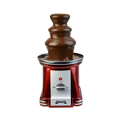 Gadgy® Fuente de fondue de chocolate de tres niveles de 90 vatios |  12,5" de altura con torre de acero inoxidable |  Capacidad de 750 gramos |  aspecto retro