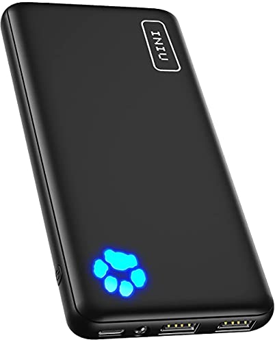 Batería externa INIU, Power Bank Ultra Thin 3A Carga rápida 10000mAh 3 puertos USB C Cargador portátil con linterna para iPhone 13 12 11 Pro Samsung Huawei iPad LG Chaleco calefactable.  [Versión 2022]