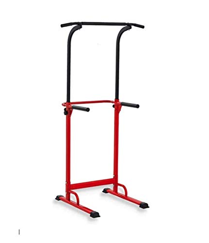 PullUp Fitness Barra de dominadas ajustable Entrenamiento de fuerza Dips Station Roman Chair (Rojo)