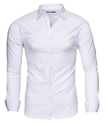 Camisa Kayhan para hombre, Langarmhemd ALT White (M)