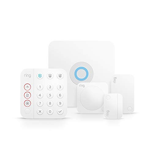 Kit de alarma de timbre de 5 piezas (2.ª generación) de Amazon |  Sistema de seguridad para el hogar con monitoreo asistido opcional |  Sin compromiso a largo plazo |  Funciona con Alexa