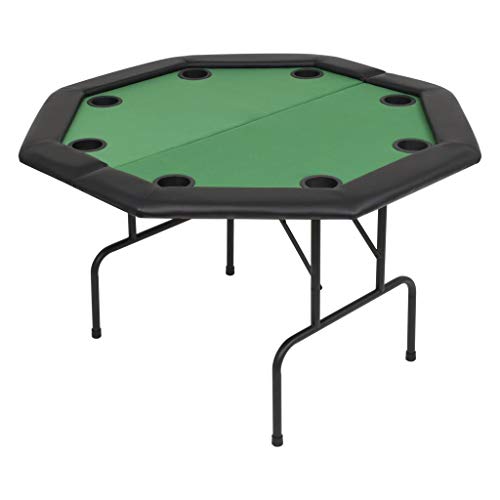 vidaXL Mesa de Poker Plegable para 8 Jugadores 2 Pliegues Casa Verde Octogonal