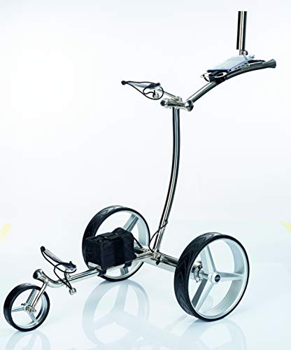 GT-R Chariot de golf électrique en acier inoxydable avec télécommande et 5 accessoires
