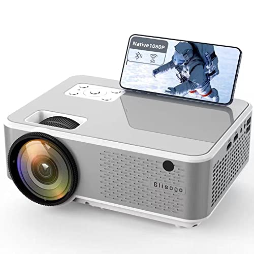 Vidéoprojecteur 5G WiFi Bluetooth, 8000 Lumens 1080P Full HD 4K Supporté, Glisogo Projecteur Home Cinéma pour iOS, Android, PS5 HDMI AV USB
