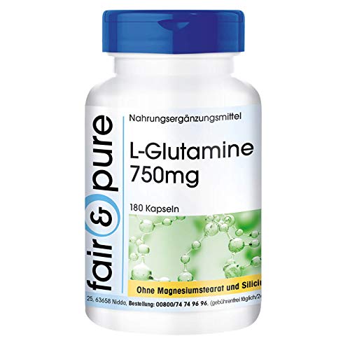 L-Glutamina 750mg - vegano - 180 cápsulas