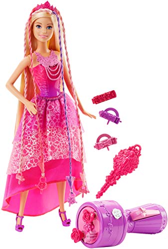 Muñeca Barbie Princesa Trenzas Mágicas con pelo largo,...