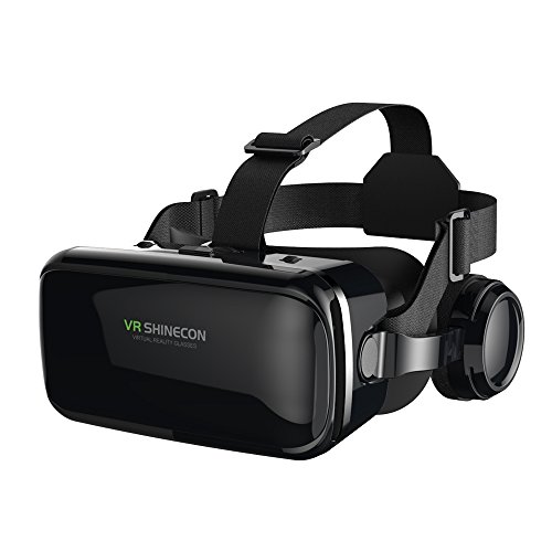 VR Casque de Réalité Virtuelle, FIYAPOO Lunettes 3D Jeux Vidéo Lunettes pour 4.7'- 6.6' iPhone Samsung Moto Android Smartphones 3D Films et Jeux (Lunettes 3D avec Casque)