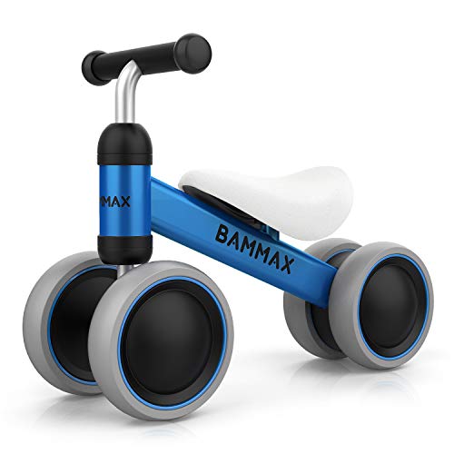 Bammax Baby Bike Balance Bike para bebés de 1 año a 18 meses, bicicleta para niños pequeños sin pedales, juguete educativo para caminar, primer regalo de cumpleaños para niños y niñas, azul