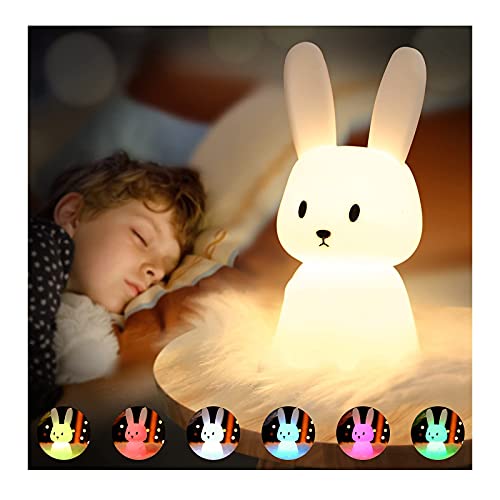 SOLIDEE Conejo Luz Nocturna Baby Touch 7 Colores |USB...
