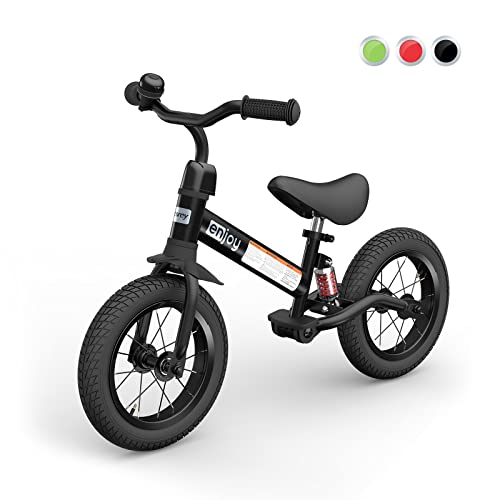 Besrey Bicicleta sin Pedales con Cuadro Antiochos y Neumáticos de 12 Pulgadas Sillín y Manillar Ajustable para Niños de 3 a 5 años (Menos de 25 kg)