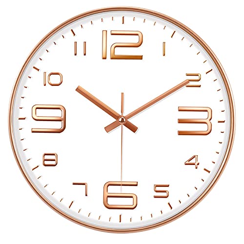 VIPNAJI Número Reloj de Pared, 30 cm Reloj de Pared Silencioso, Plástico, Reloj de péndulo de Pared, Reloj de Pared de Cuarzo, Sin Ruido, para Sala de Estar Dormitorio Oficina Restaurante ect