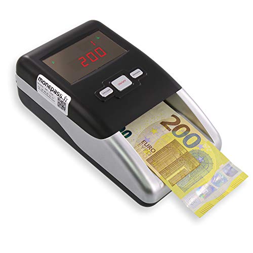 MONEPASS France - Detector Automático de Billetes Falsos - Detección certificada al 100% de billetes falsos por el Banco Central Europeo - Funciona en todos los billetes en euros en circulación.