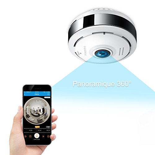 FREDI IP 960P Cámara de seguridad WiFi, cámara de vigilancia panorámica de 360 ​​grados, cámara WiFi inalámbrica, detector de movimiento de visión nocturna infrarroja, monitor de bebé bidireccional
