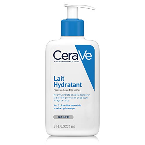 Leche Hidratante CeraVe |  236 ml |  Crema Hidratante Corporal y Facial Nutritiva 24h con Ácido Hialurónico para Pieles Secas a Muy Secas