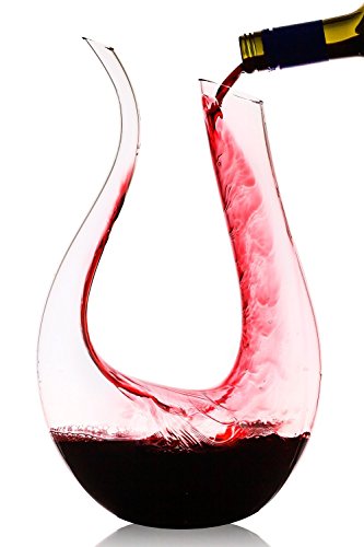 Queta Carafe à Décanteur en Cristal, Aérateur à vin sans Plomb, Carafe de Vin Rouge 1200ML (Decanter)