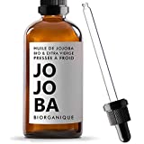 Huile de Jojoba 100% Bio, Pure, Naturelle et Pressée à froid - 100 ml - Soin pour Cheveux, Corps, Peau