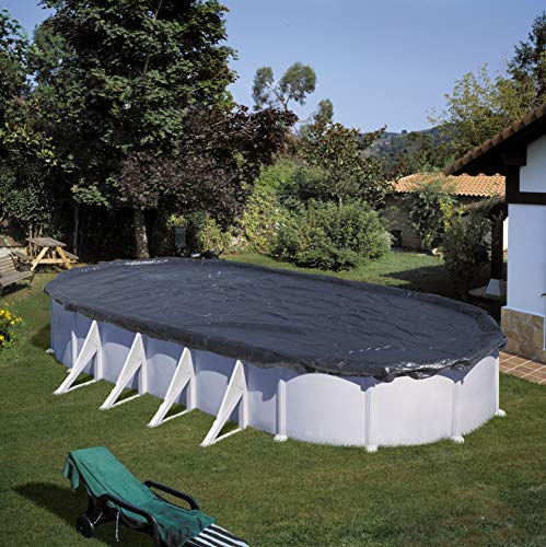 Gre CIPROV731 - Cobertor de invierno para piscinas ovaladas u ocho, Negro, 730 x 375 cm