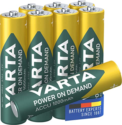 Paquete de 8 baterías recargables Varta Power on Demand...