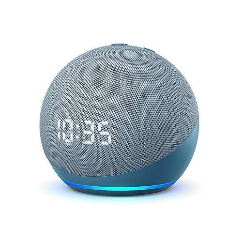 Echo Dot (4.ª generación), altavoz inteligente con reloj y Alexa, azul grisáceo