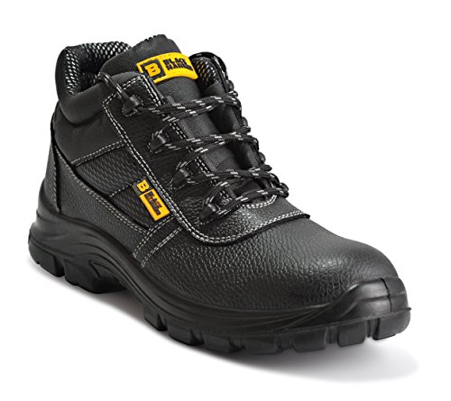 Black Hammer Chaussures De Sécurité Hommes Bottes De Sécurité en Cuir Résistantes et Imperméables S3 SRC 1007 (42 EU),Noir