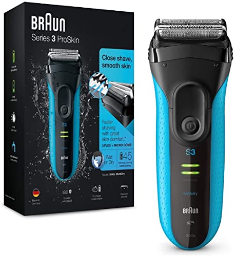 Afeitadora eléctrica Braun Series 3 ProSkin 3040s Men's Wet & Dry Beard;  Azul