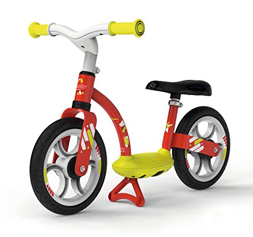 Smoby - Balance Bike Comfort - Bicicleta ligera para niños con pata de cabra - Sillín ajustable - Ruedas silenciosas - Rojo - 770122