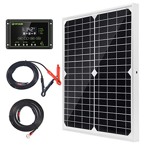 Kit de sistema de Panel Solar monocristalino de 20W y 12V, módulo Solar fotovoltaico con controlador de carga de 10A, cargador de batería de 12V para barco RV