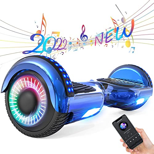 Hovermax Hoverboards para niños, Hoverboards de 6,5 pulgadas, Hoverboards autoequilibrados con Bluetooth, luz LED de colores, potentes motores duales, regalo para niños y adultos