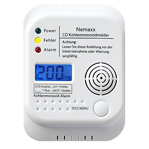 Nemaxx CO Detector de monóxido de carbono Alarma de gas Detector de gas según DIN EN 50291