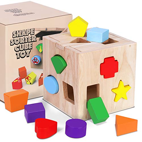 Jeu Cubes en Bois Montessori Bébé Forme Correspondant...
