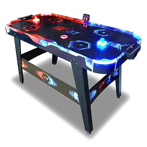 Pro Soccer Air Hockey Table à air - Table de Air Hockey 146 Cm Fire & Ice LED- Jeux de Palet - Jeux Arcades Bar