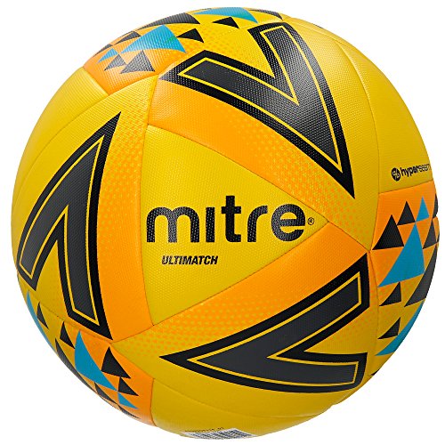 Mitre Ultimatch Match Ballon de Football Jaune/Orange/Bleu Taille 4